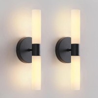 Kuzzull Wall Sconces Set Of Two Matte Black Bathroom Wall Sconce Light Set Of 2 Modern Wall Light Fixtures Metal Sconces Wall Li