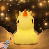 Night Light For Kids Cute Unicorn Light 9 Color Changing Kids Night Light Lamp Rechargeable Silicone Baby Night Lightkawaii R