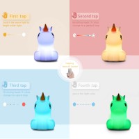 Night Light For Kids Cute Unicorn Light 9 Color Changing Kids Night Light Lamp Rechargeable Silicone Baby Night Lightkawaii R