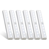 Keadeso 6 Pack Motion Sensor Closet Light With Magnetic Strip 10 Led Battery Operated Under Cabinet Light Stickon Anywhere Ni