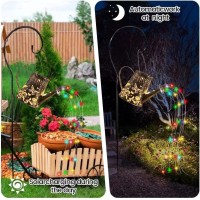 Solar Watering Can With Fairy Lights Garden Decor Watering Can Lights For Patio Path Tree Lawn Patio Path, Solar Fairy Garden Led, Outdoor String Lights, Star Shower Garden Lights (With Shepherd Hook)