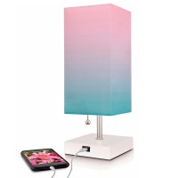 Missionmax Modern Cotton Candy Small Table Lamp W Usb Quick Charging Port, Great For Led Bedside, Desk, Bedroom, And Nightstand Lamps Or Other Table Lights