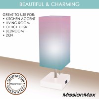 Missionmax Modern Cotton Candy Small Table Lamp W Usb Quick Charging Port, Great For Led Bedside, Desk, Bedroom, And Nightstand Lamps Or Other Table Lights