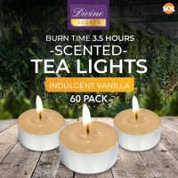 Scented Tea Light Candles | 75 Pack Of Tea Lights | Vanilla Tea Lights | Long Burning Tealights | Variety Of Fragrance Tea Light Candles | Coloured Tea Light Candles