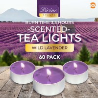 75Pk Lavender Tea Lights | Tealights Candles Scented | Lavender Scented Candle | Scented Tea Light Candles | Tea Lights Candles | Long Burning Tealights | Tea Candles Scented | Tealights Candles