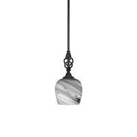 Elegant Mini Pendant With Hang Straight Swivel Shown In Matte Black Finish With 6