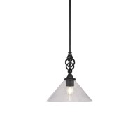 Elegant Mini Pendant With Hang Straight Swivel Shown In Matte Black Finish With 10