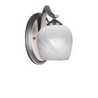 Zilo Wall Sconce Shown In Graphite Finish With 6 White Marble Glass