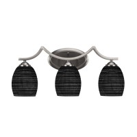 Zilo 3 Light Bath Bar Shown In Graphite Finish With 5 Black Matrix Glass