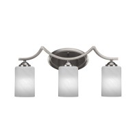 Zilo 3 Light Bath Bar Shown In Graphite Finish With 4 White Marble Glass