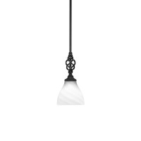 Elegant Mini Pendant With Hang Straight Swivel Shown In Matte Black Finish With 6.25