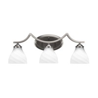 Zilo 3 Light Bath Bar Shown In Graphite Finish With 625 White Marble Glass