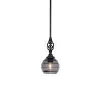 Elegant Mini Pendant With Hang Straight Swivel Shown In Matte Black Finish With 6