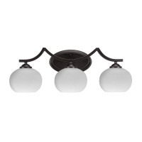 Zilo 3 Light Bath Bar Shown In Dark Granite Finish With 7