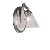 Zilo Wall Sconce Shown In Graphite Finish With 7 Clear Bubble Glass