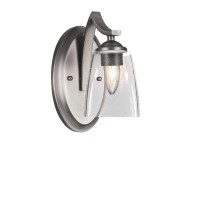 Zilo Wall Sconce Shown In Graphite Finish With 45 Square Clear Bubble Glass