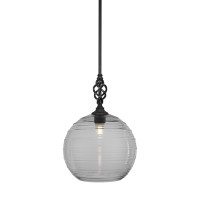 Elegant Pendant With Hang Straight Swivel Shown In Matte Black Finish With 14