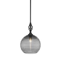 Elegant Pendant With Hang Straight Swivel Shown In Matte Black Finish With 12