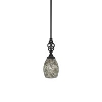 Elegant Mini Pendant With Hang Straight Swivel Shown In Matte Black Finish With 5