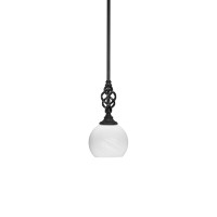 Elegant Mini Pendant With Hang Straight Swivel Shown In Matte Black Finish With 5.75