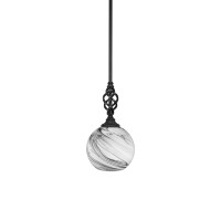 Elegant Pendant With Hang Straight Swivel Shown In Matte Black Finish With 13.75