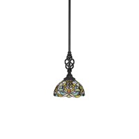 Elegant Mini Pendant With Hang Straight Swivel Shown In Matte Black Finish With 7