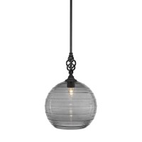 Elegant Pendant With Hang Straight Swivel Shown In Matte Black Finish With 14