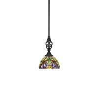 Elegant Mini Pendant With Hang Straight Swivel Shown In Matte Black Finish With 7