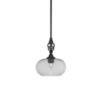 Elegant Mini Pendant With Hang Straight Swivel Shown In Matte Black Finish With 10