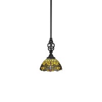 Elegant Mini Pendant With Hang Straight Swivel Shown In Matte Black Finish With 7