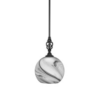 Elegant Pendant With Hang Straight Swivel Shown In Matte Black Finish With 11.75