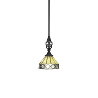 Elegant Mini Pendant With Hang Straight Swivel Shown In Matte Black Finish With 7