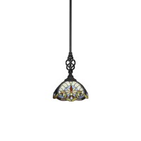 Elegant Pendant With Hang Straight Swivel Shown In Matte Black Finish With 12