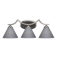 Zilo 3 Light Bath Bar Shown In Graphite Finish With 7 Gray Matrix Glass