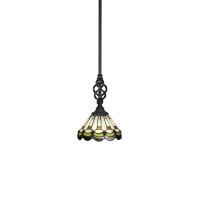 Elegant Mini Pendant With Hang Straight Swivel Shown In Matte Black Finish With 7