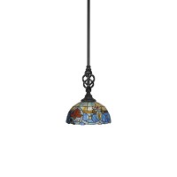 Elegant Pendant With Hang Straight Swivel Shown In Matte Black Finish With 12