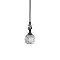 Elegant Mini Pendant With Hang Straight Swivel Shown In Matte Black Finish With 5.75