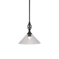 Elegant Pendant With Hang Straight Swivel Shown In Matte Black Finish With 12