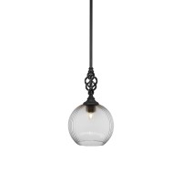 Elegant Pendant With Hang Straight Swivel Shown In Matte Black Finish With 13.75