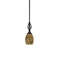 Elegant Mini Pendant With Hang Straight Swivel Shown In Matte Black Finish With 5