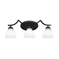 Zilo 3 Light Bath Bar Shown In Matte Black Finish With 6.25