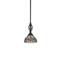 Elegant Mini Pendant With Hang Straight Swivel Shown In Matte Black Finish With 7