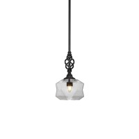 Elegant Pendant With Hang Straight Swivel Shown In Matte Black Finish With 8.75