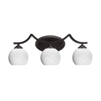 Zilo 3 Light Bath Bar Shown In Dark Granite Finish With 5.75