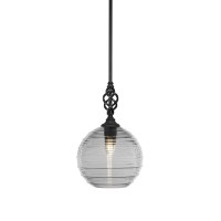 Elegant Mini Pendant With Hang Straight Swivel Shown In Matte Black Finish With 10