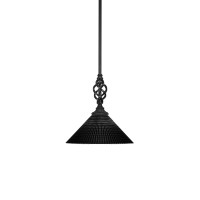 Elegant Pendant With Hang Straight Swivel Shown In Matte Black Finish With 12