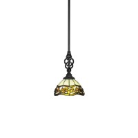 Elegant Mini Pendant With Hang Straight Swivel Shown In Matte Black Finish With 7