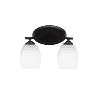 Zilo 2 Light Bath Bar Shown In Matte Black Finish With 5