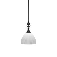 Elegant Pendant With Hang Straight Swivel Shown In Matte Black Finish With 14