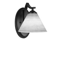 Zilo Wall Sconce Shown In Matte Black Finish With 7 White Matrix Glass